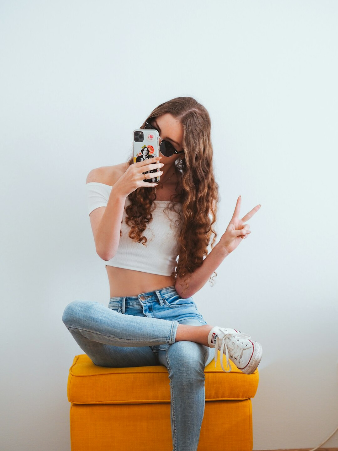 celebrity influencer on phone
