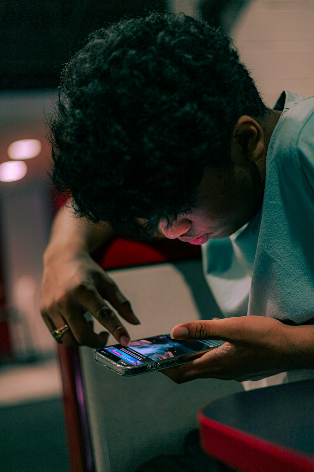 teenager scrolling social media