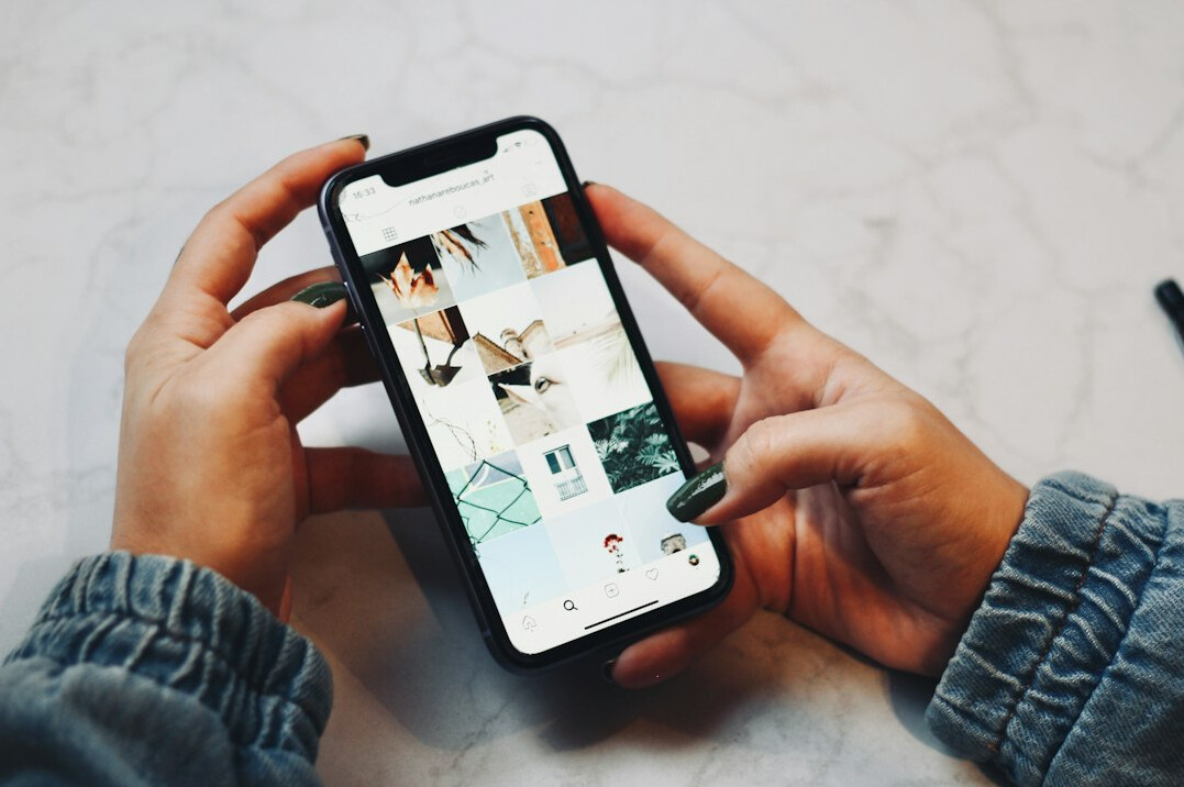 person scrolling phone